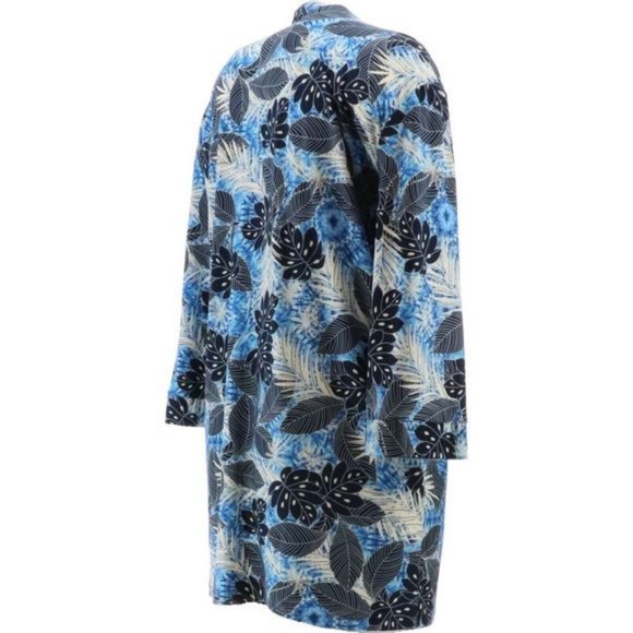 NWT ATTITUDES BY RENEE PRINT COMO JERSEY LOUNGE KIMONO TIE DYE TROPICS XXS - Picture 6 of 12
